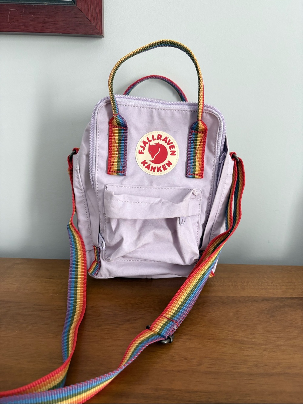 Special Edition Fjallraven Kånken Sling Bag - Lavender with Rainbow Straps